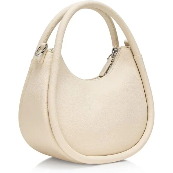 Womens Crossbody Handbag Soft Cream Zipper Compact Stylish